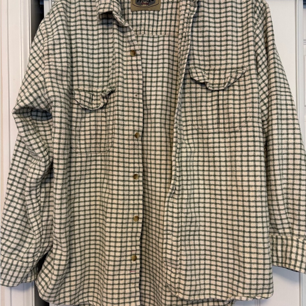 Unisex Green Checkered Flannel